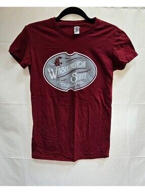 Washington State Cougars WSU Crimson Graphic T-Shirt Women’s Large